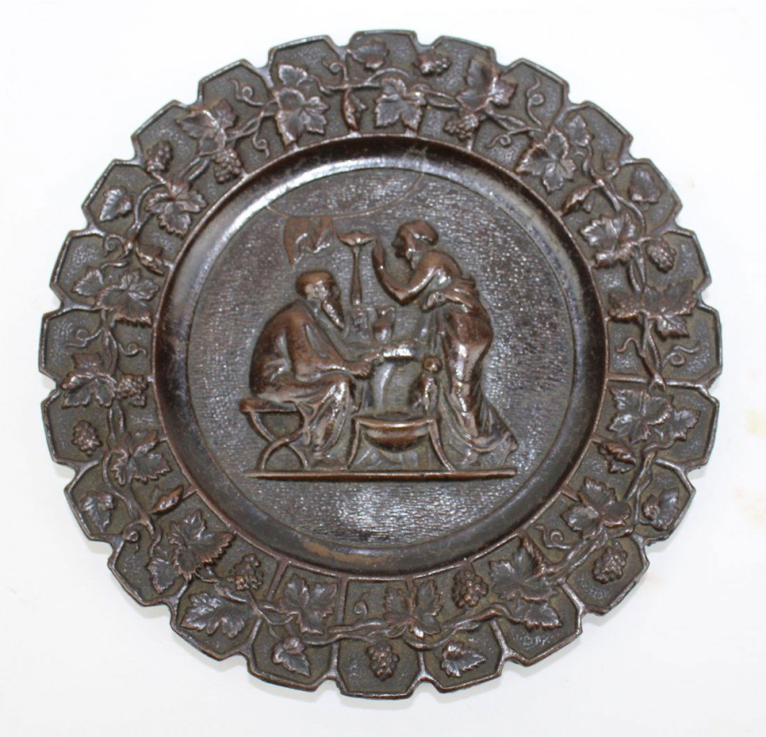 Small bronze plate depicting potters at work (1 of 5)