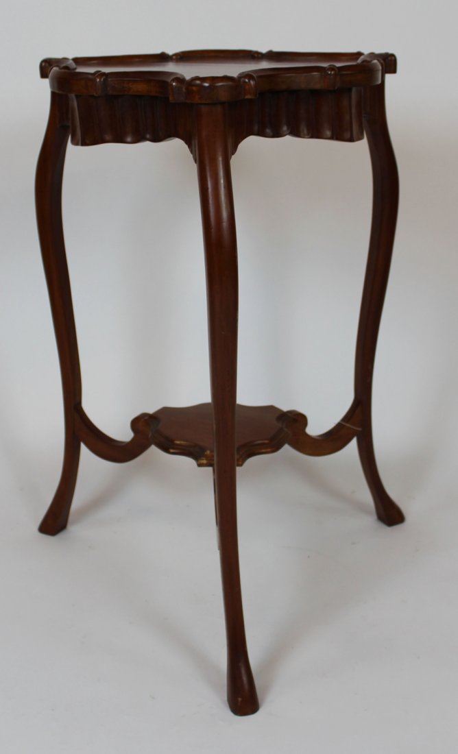 Mahogany triangular 3-leg side table (1 of 3)