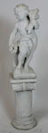 Cast cherub statue on pedestal