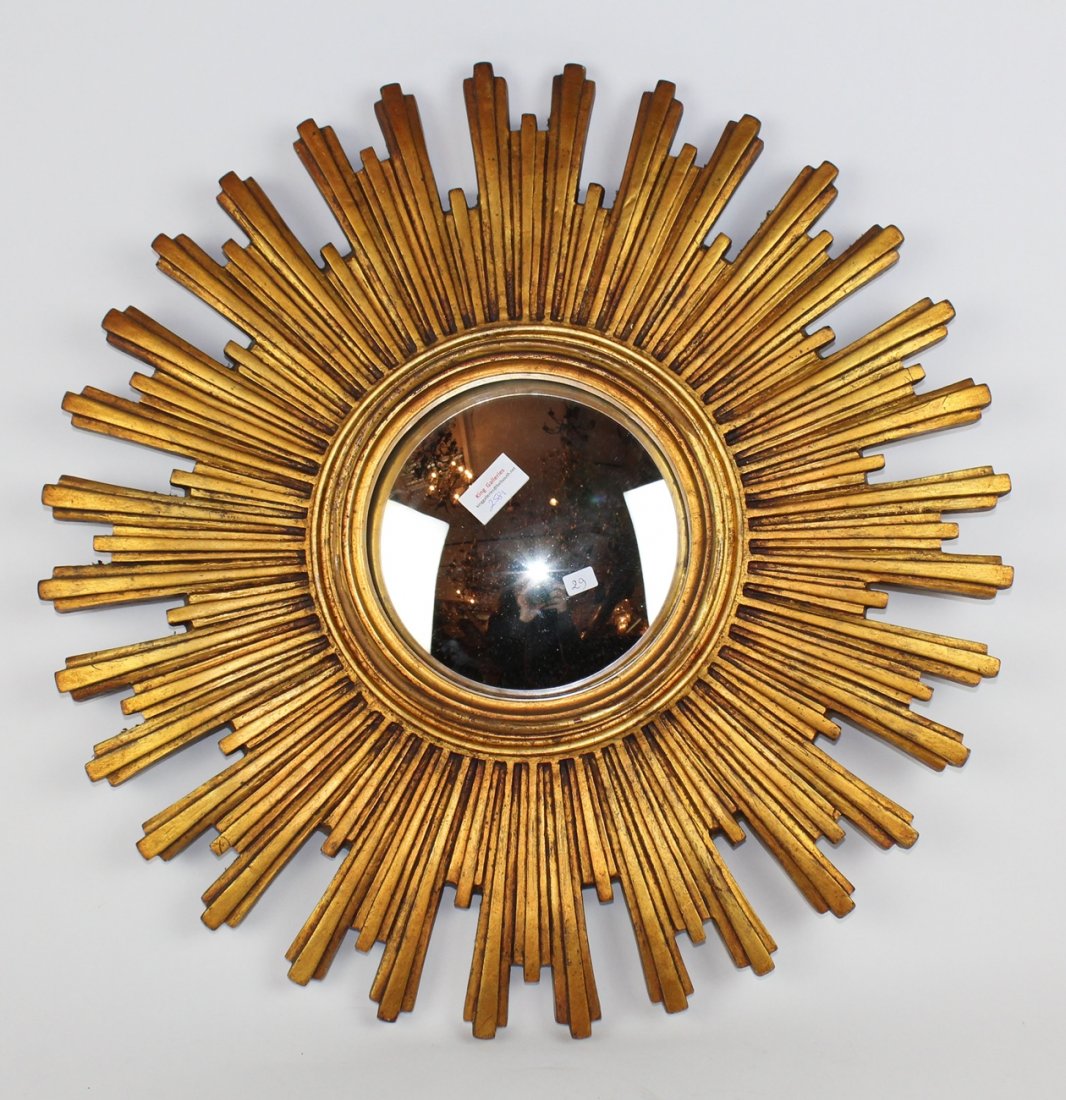 Vintage French sunburst mirror: Vintage French sunburst mirror. 23"dia