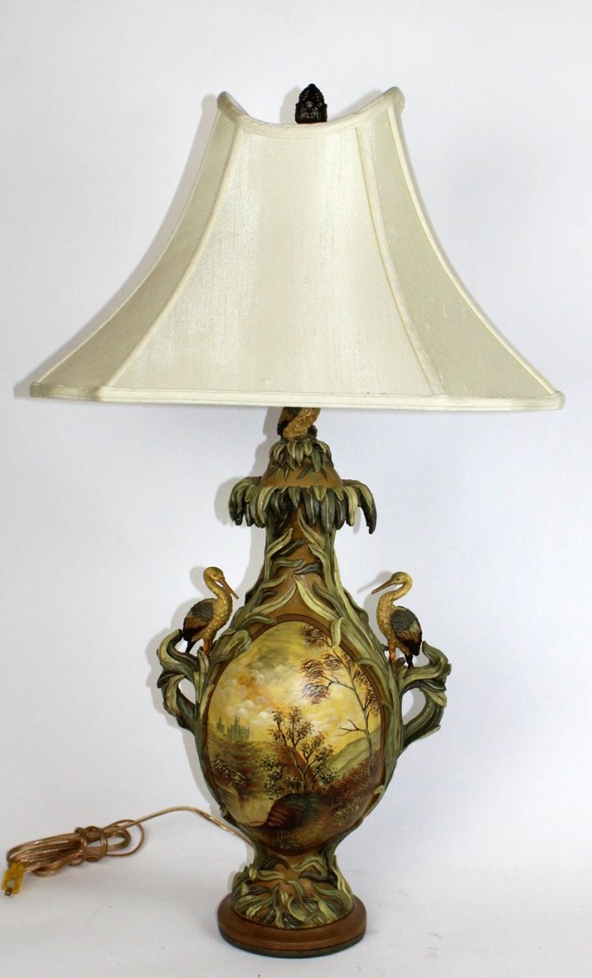 Ornate bird theme table lamp (1 of 4)