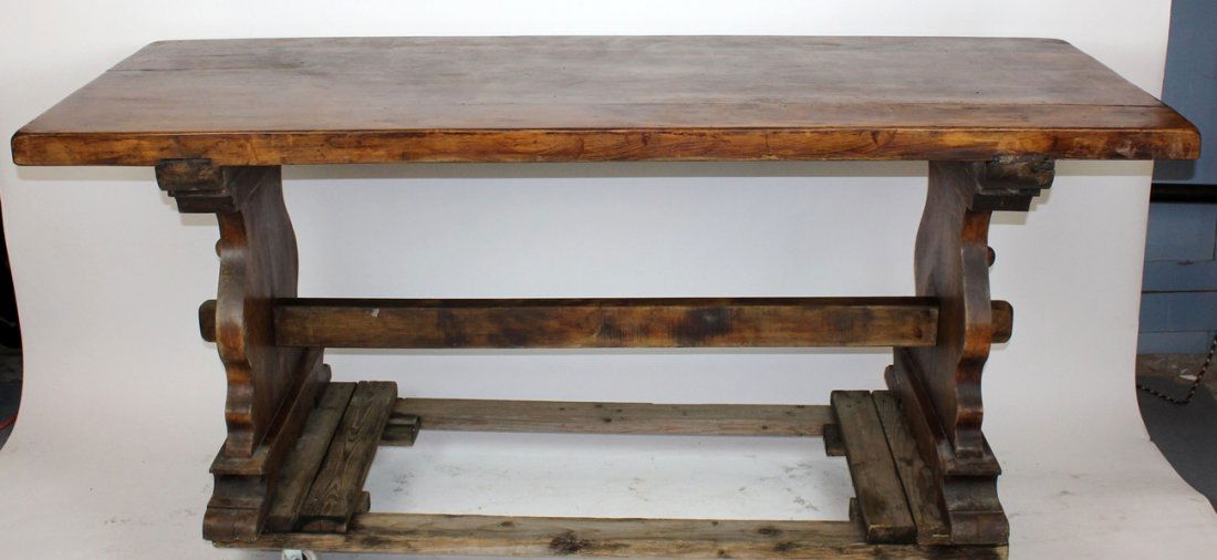 French farmhouse table in walnut (1 of 5)