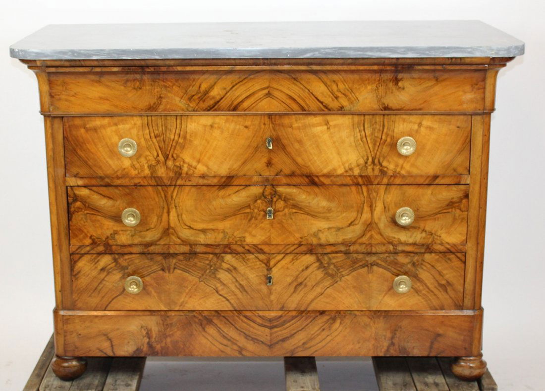 French Louis Philippe commode in burled walnut (1 of 5)