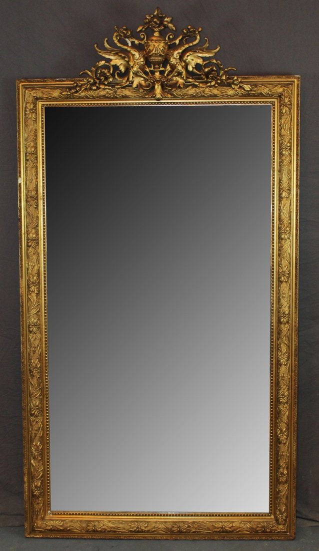 French gilt mirror with winged griffins (1 of 6)