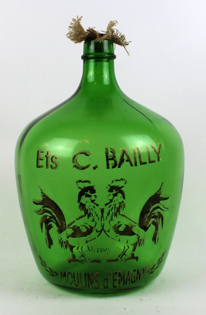 Hand painted French demi-john wine bottle: Hand painted French demi-john wine bottle. 21"h x 13"w