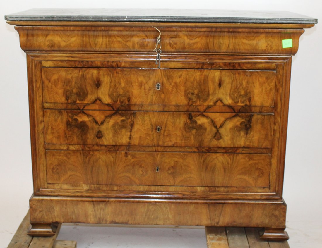 French Louis Philippe commode in burled walnut (1 of 5)