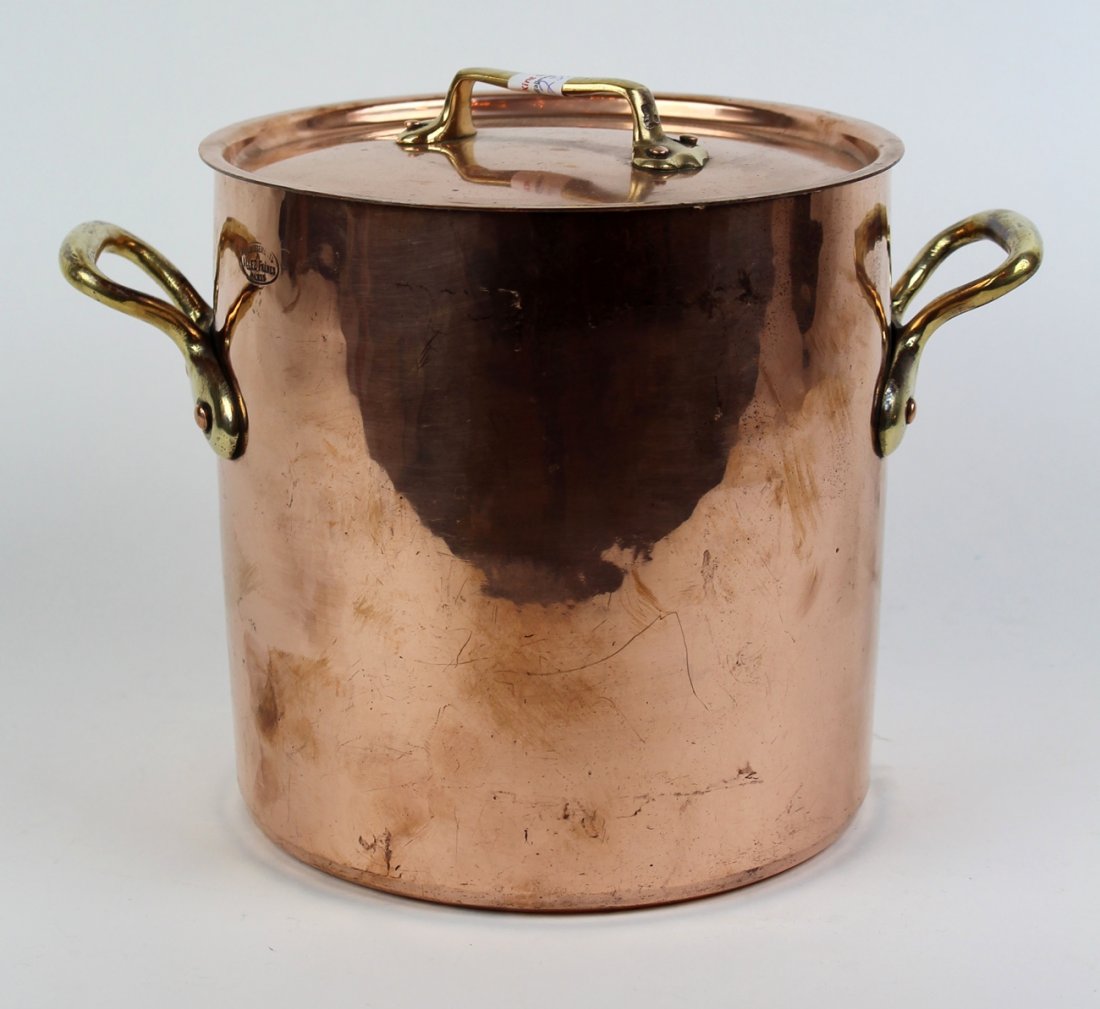 French hand hammered copper stock pot (1 of 4)