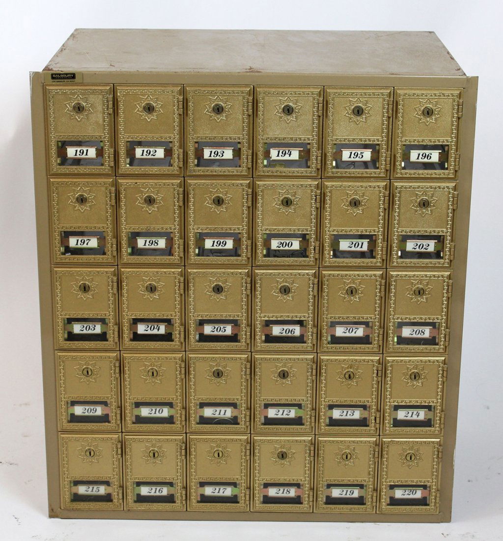 Vintage bronze faced post office box (1 of 4)