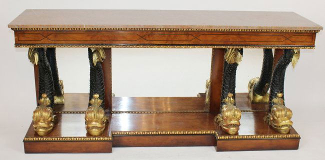 Empire style console table with mythological dolphins (1 of 3)