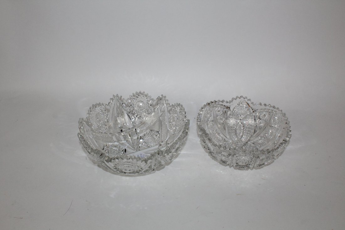 Lot of 2 American brilliant cut crystal bowls (1 of 2)