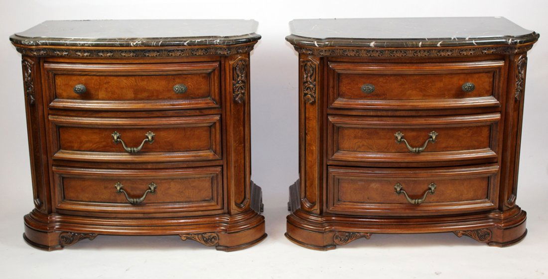 Pair mahogany 3 drawer chests (1 of 3)