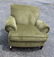 Pair of green chenille armchairs - 2