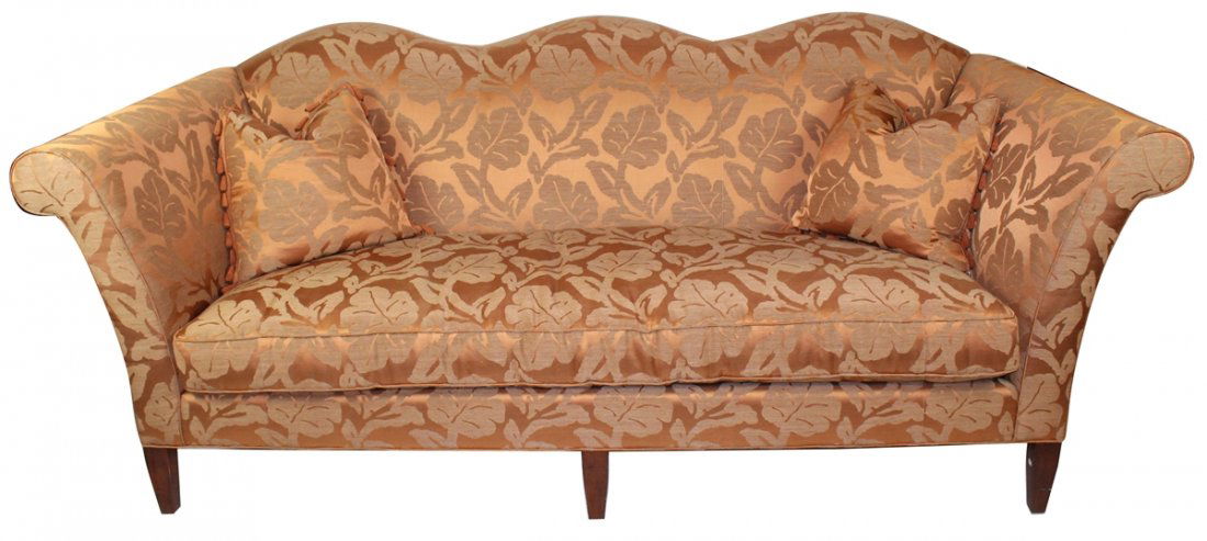 TRFS Furniture camel back upholstered sofa (1 of 5)