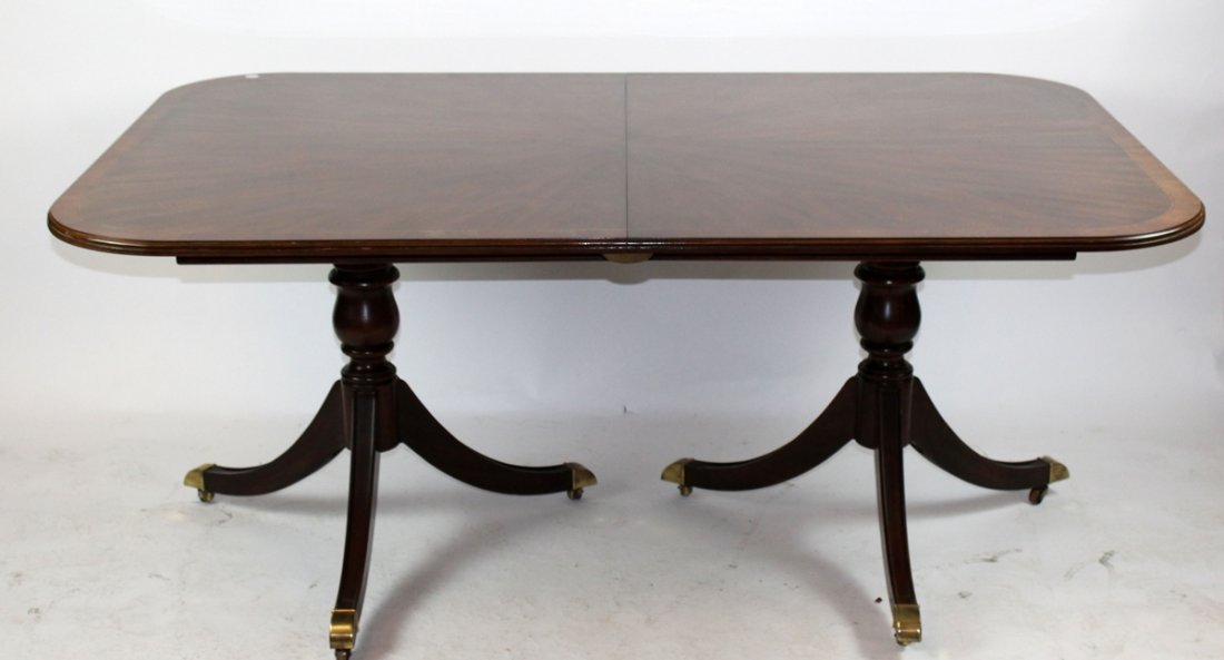 Heritage double pedestal mahogany table with 3 leaves (1 of 4)