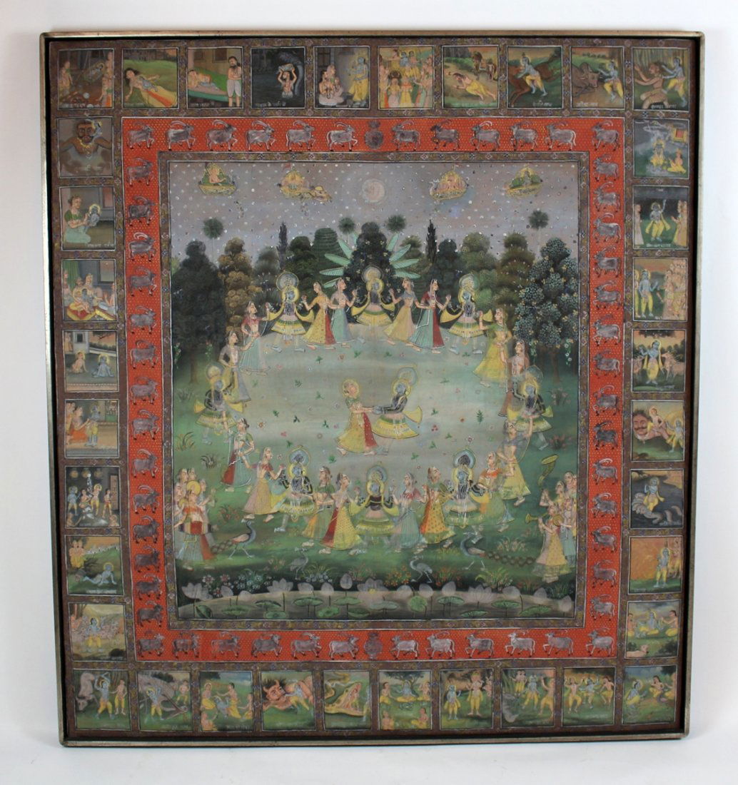 Indian Pichwai painting on cloth (1 of 10)