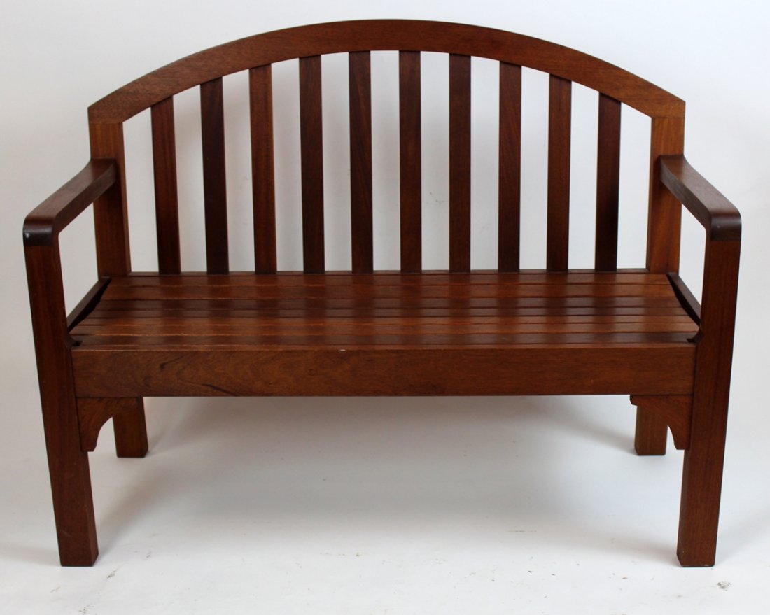 Archtop teak garden bench (1 of 2)