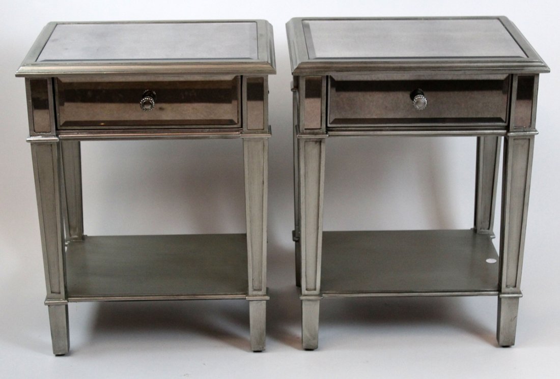 Pair of mirrored side tables (1 of 3)