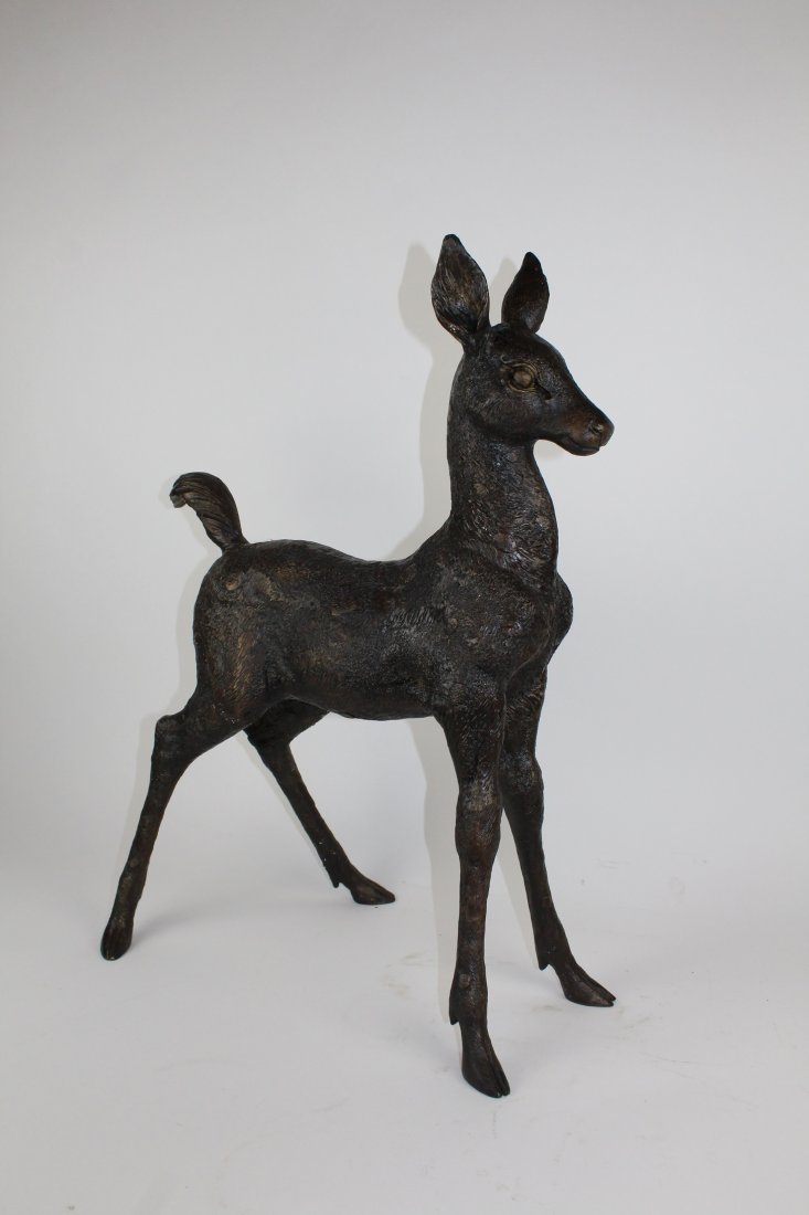 Bronze statue of deer (doe) (1 of 3)