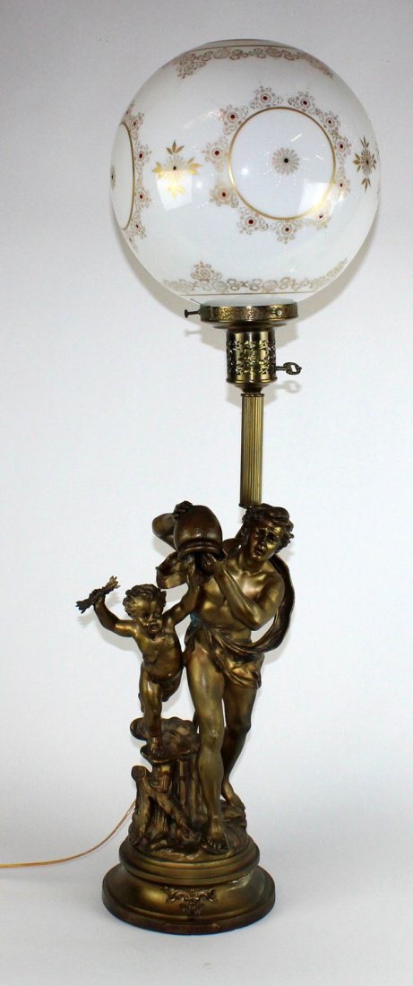 Le Torrent Painted spelter figural lamp (1 of 5)