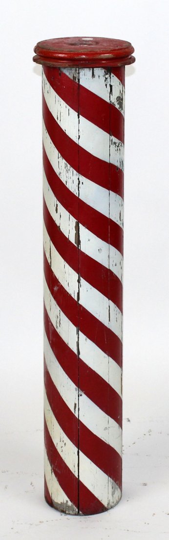 Antique American painted wood barber pole post (1 of 4)