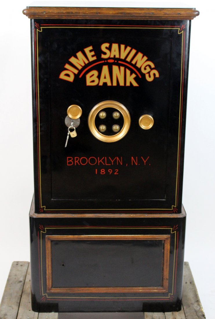 Antique American 'Dime Savings Bank' safe (1 of 7)