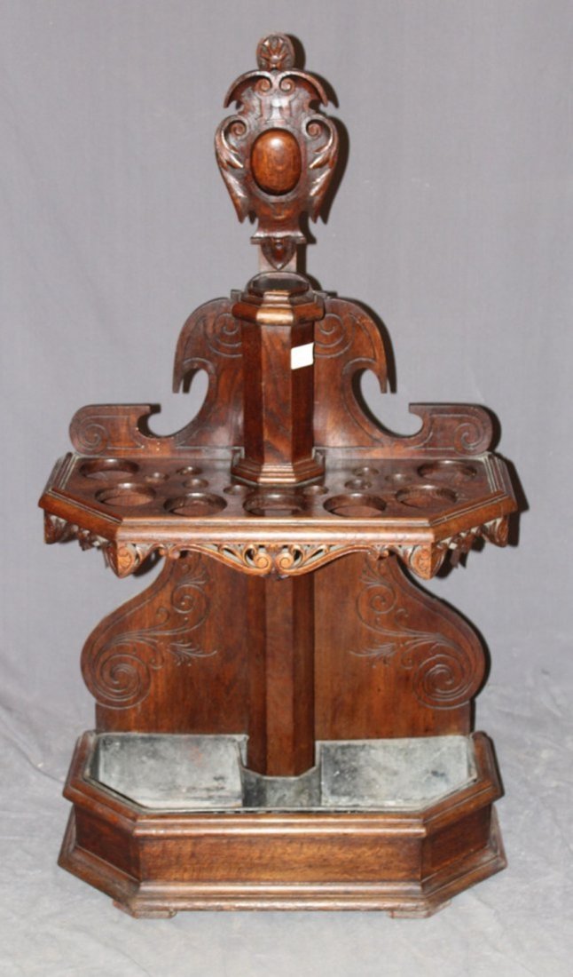 French Renaissance carved oak cane stand (1 of 5)