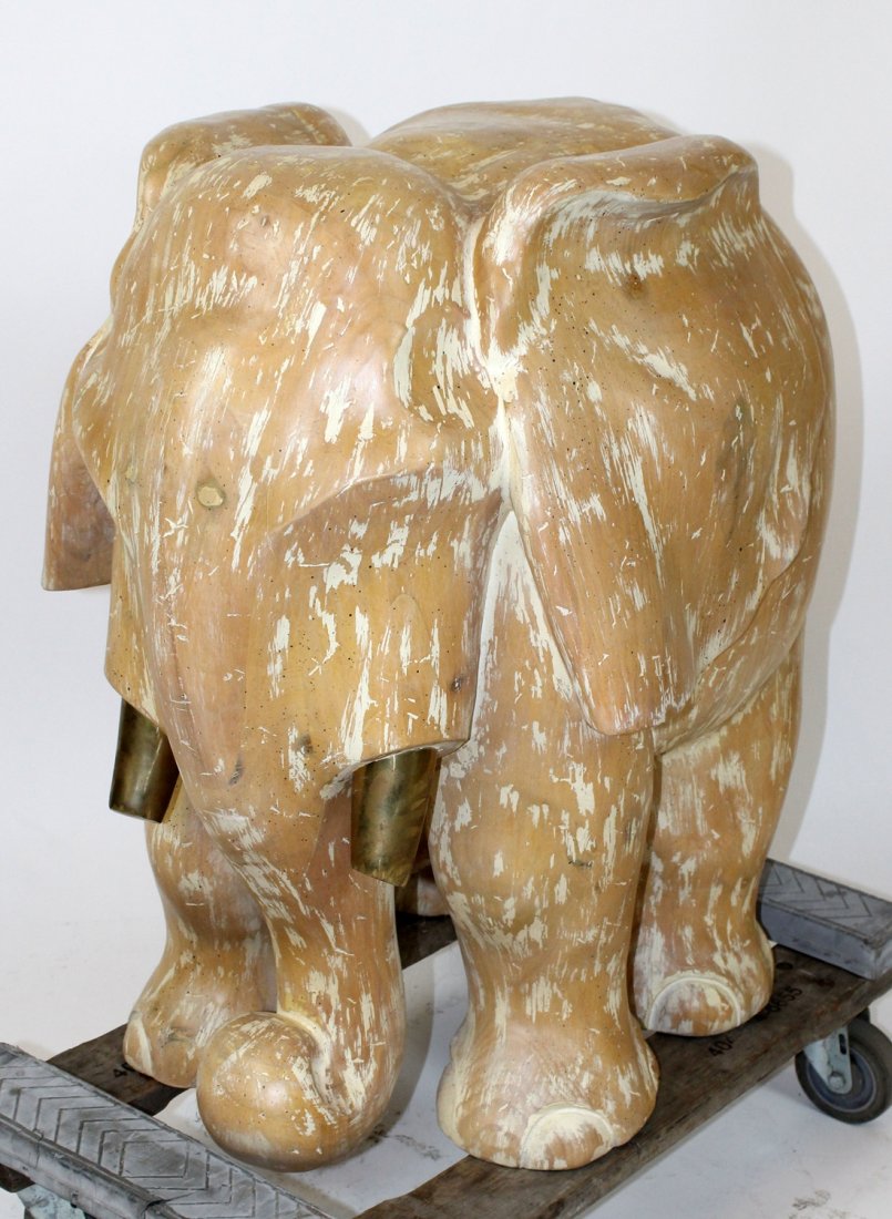 Carved wooden elephant statue (1 of 1)