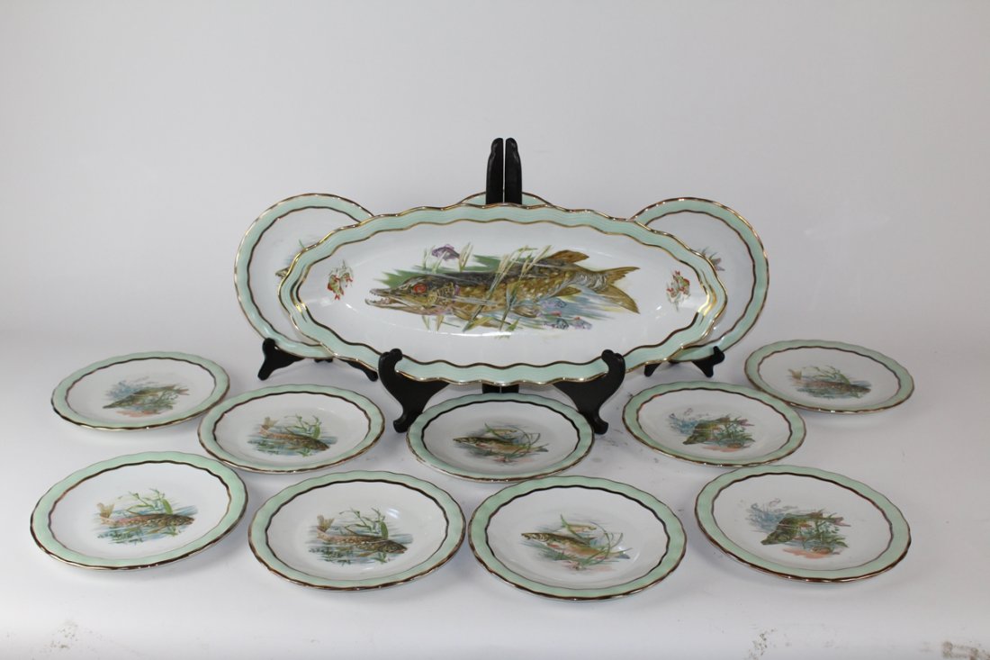 French Limoges porcelain fish service (1 of 7)