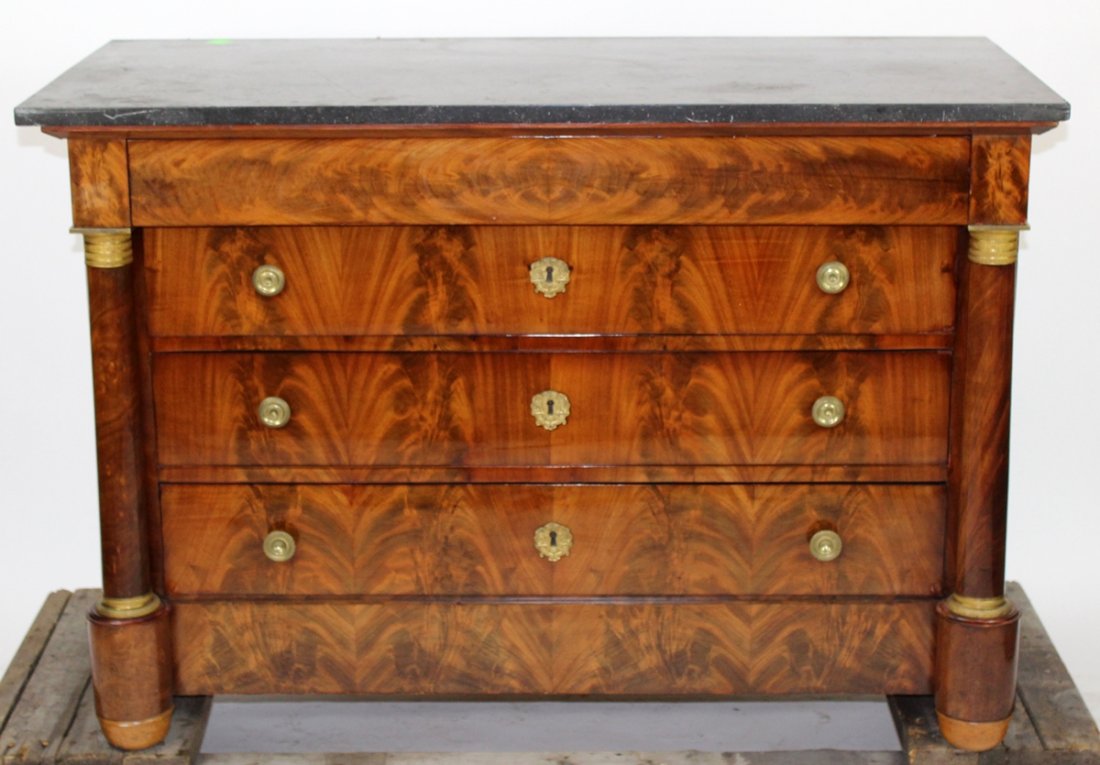 French Empire commode in flame mahogany (1 of 4)