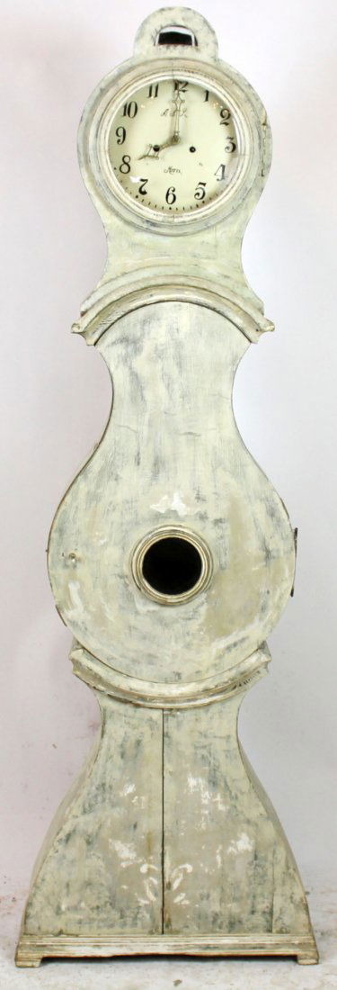 19th c Swedish Mora clock in painted case (1 of 4)