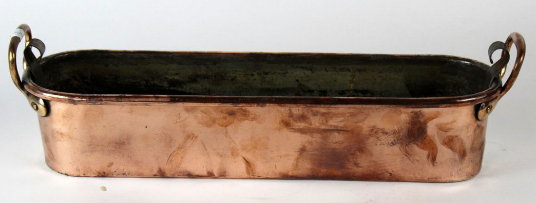 Antique French copper fish poacher (1 of 3)