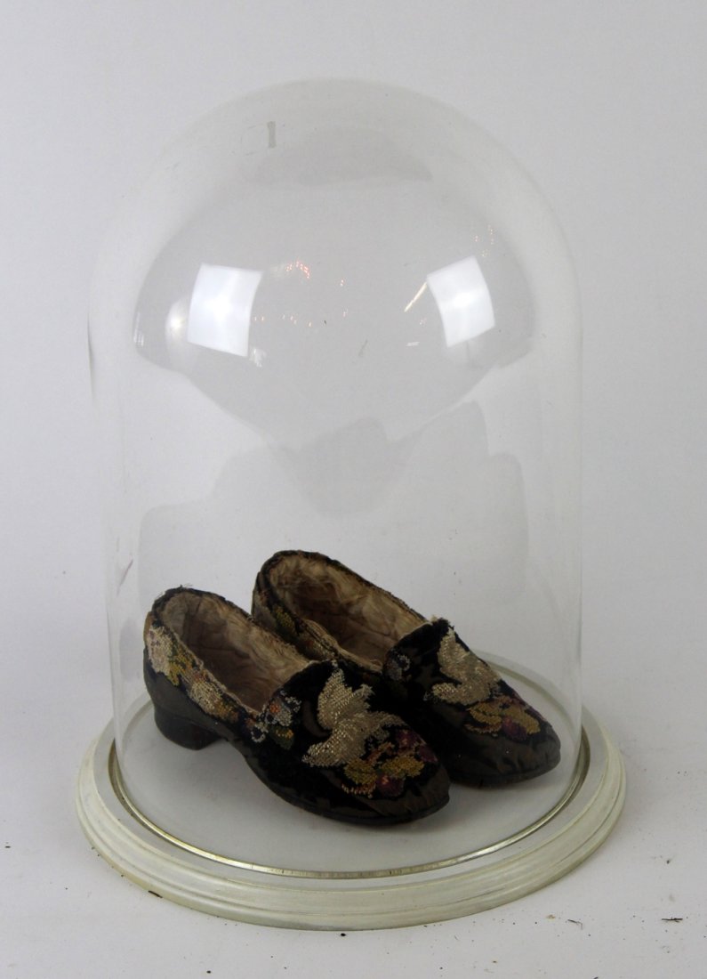 Victorian children's shoes under glass dome (1 of 4)