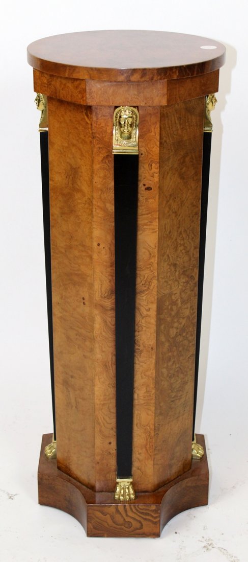 Empire style Baker burled elm pedestal (1 of 4)