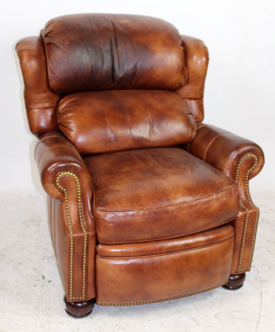 Hancock & Moore brown leather recliner