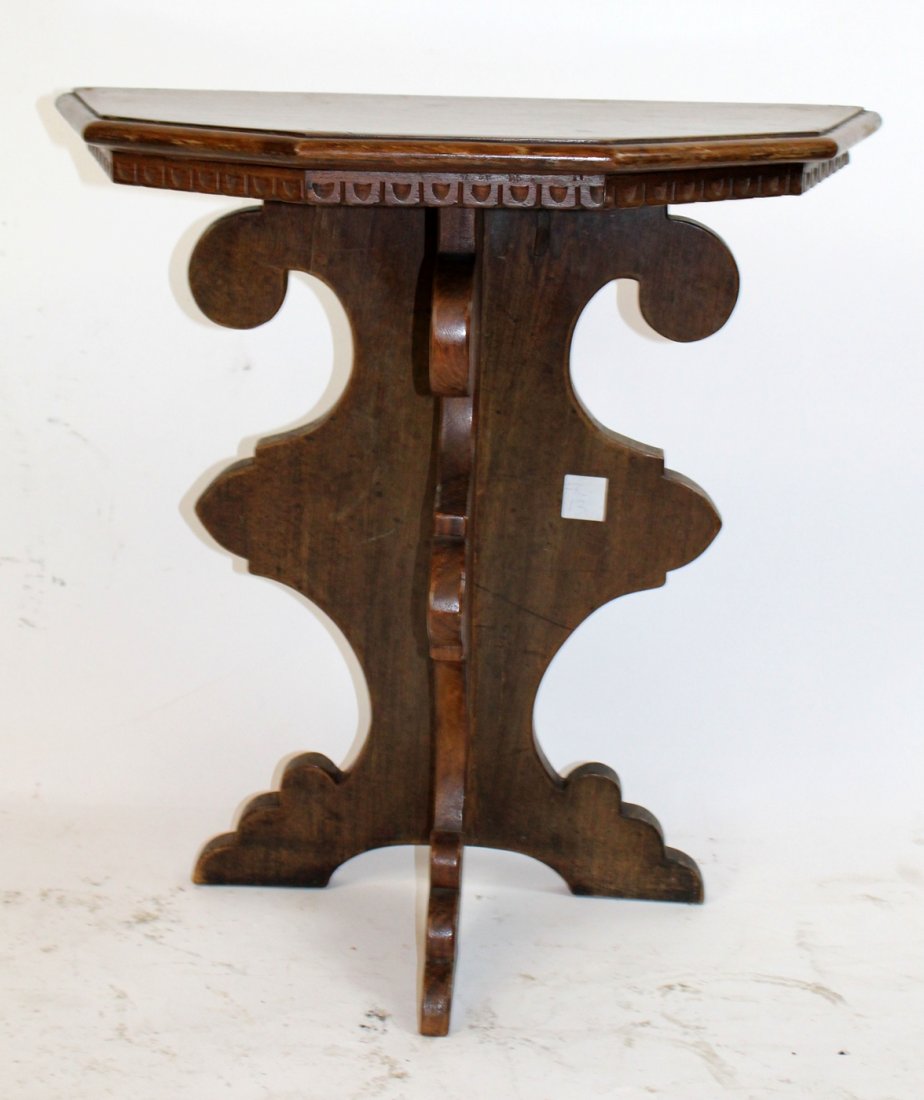 Antique Tuscan side table in walnut (1 of 3)