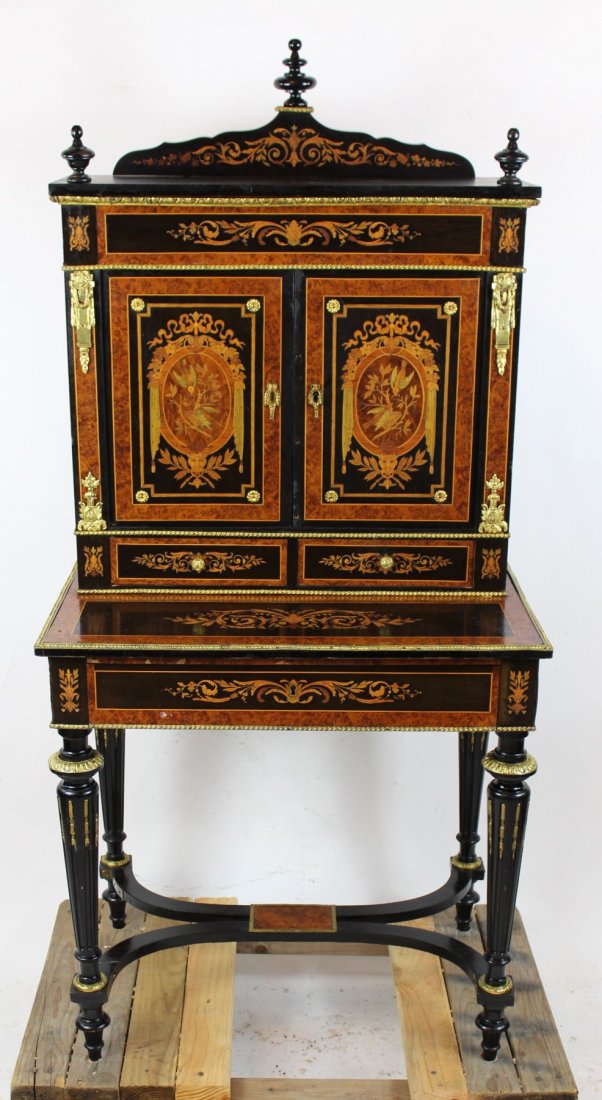 French Louis XVI inlaid cabinet on legs (1 of 6)