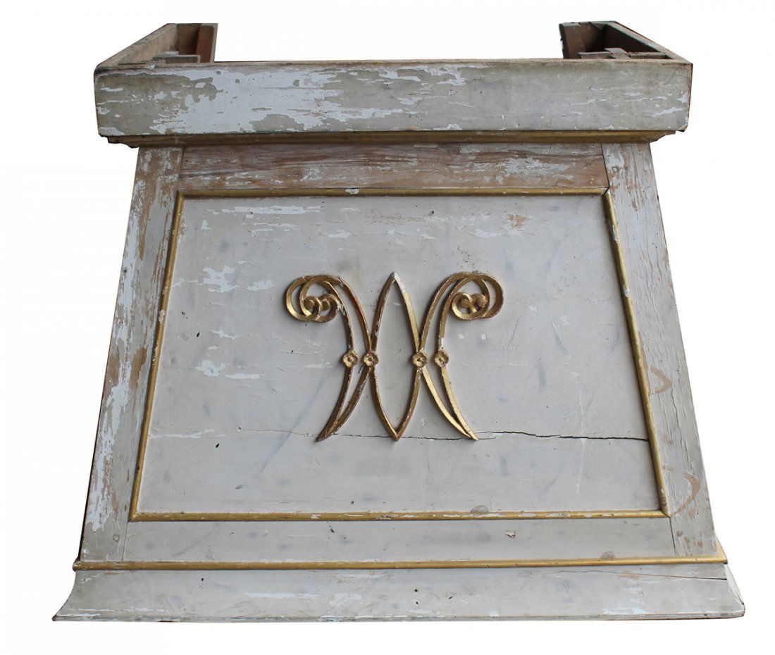 Antique French painted pine altar piece (1 of 4)