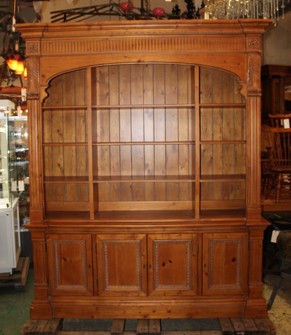 Ethan Allen open bookcase cabinet in pine (1 of 5)
