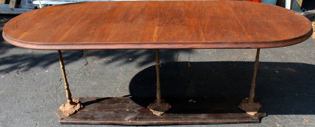 Oval French iron base farmhouse table (1 of 6)