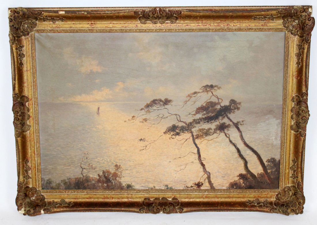 Oil on canvas landscape with trees (1 of 6)