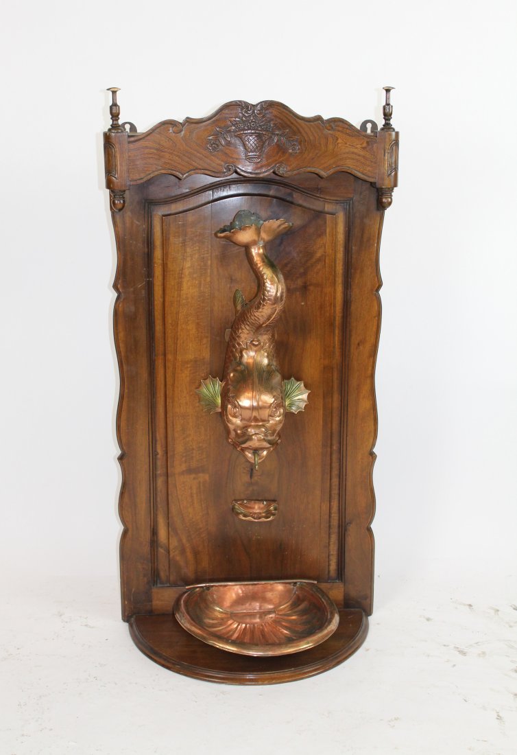 French mythogical dolphin copper lavabo (1 of 5)