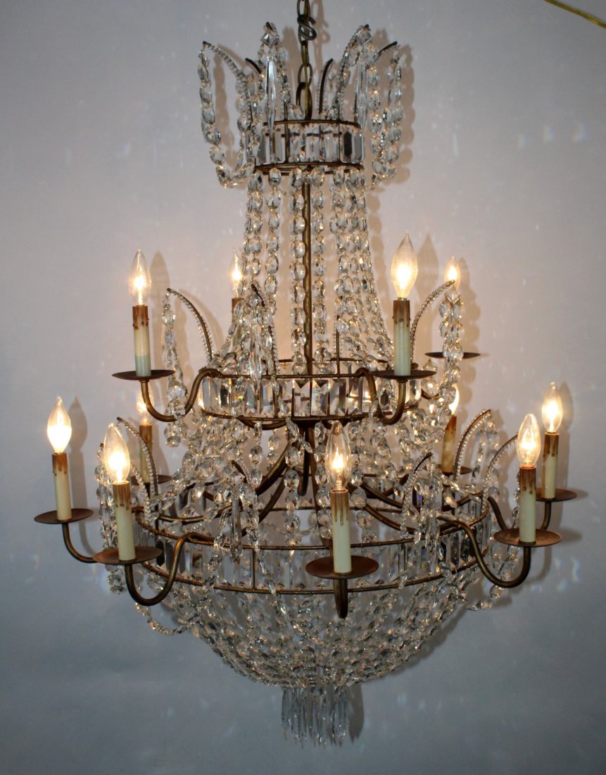 12 light crystal basket chandelier (1 of 6)