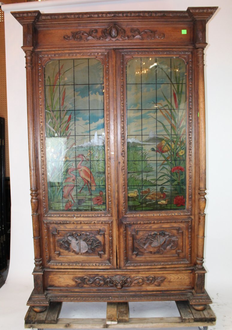French 19th c carved walnut bookcase (1 of 6)