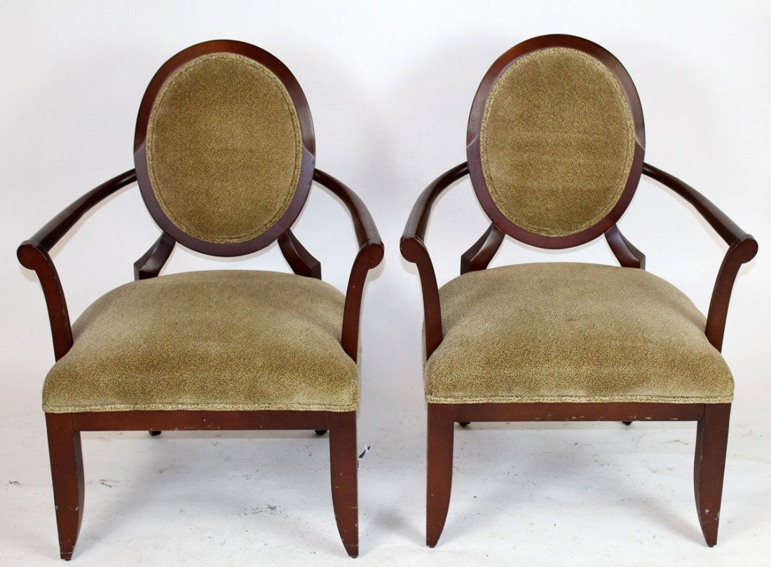 Pair of balloon back mahogany armchairs (1 of 4)