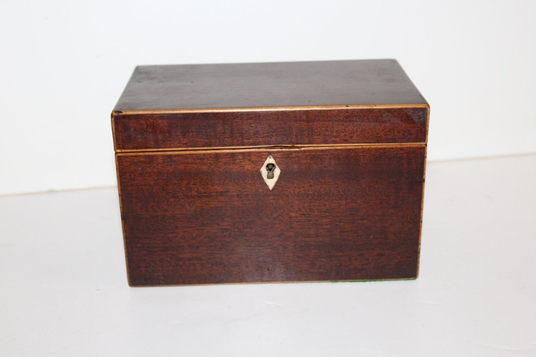 Antique English mahogany tea caddy (1 of 3)