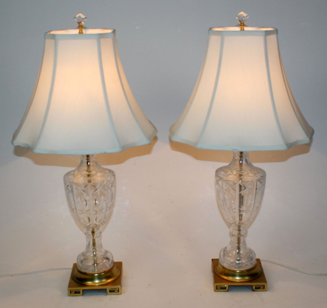 Pair of cut crystal table lamps (1 of 4)