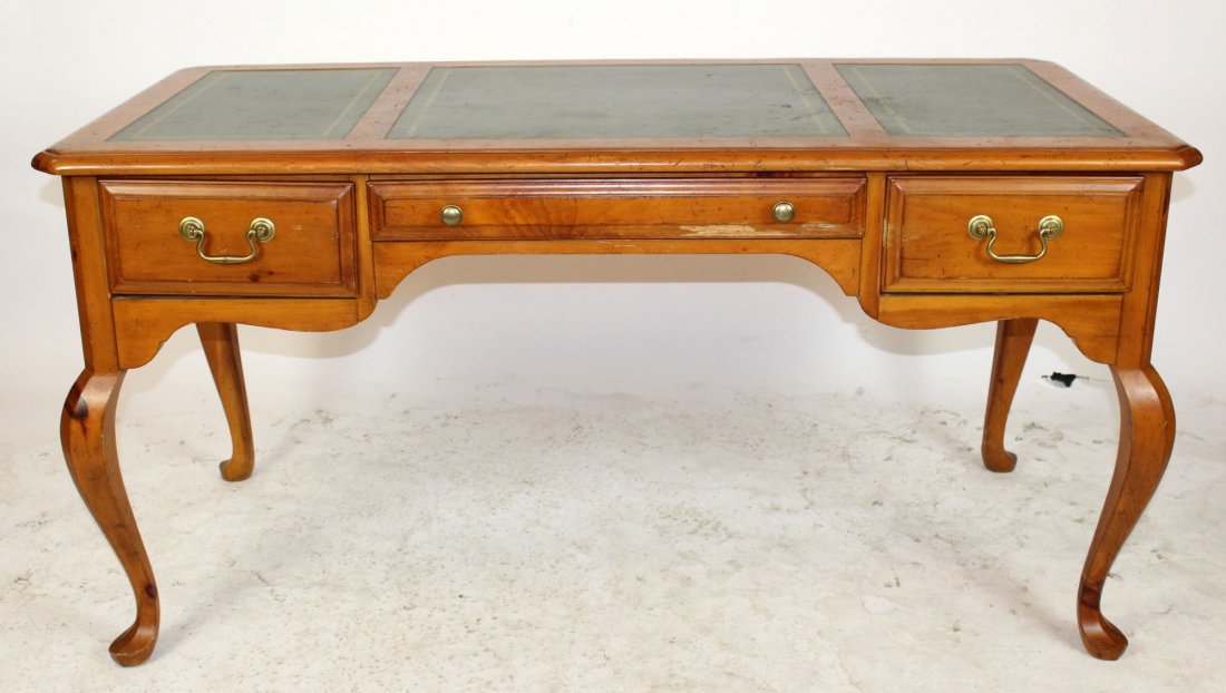 Sligh French Provincial desk in pine with leather top (1 of 5)
