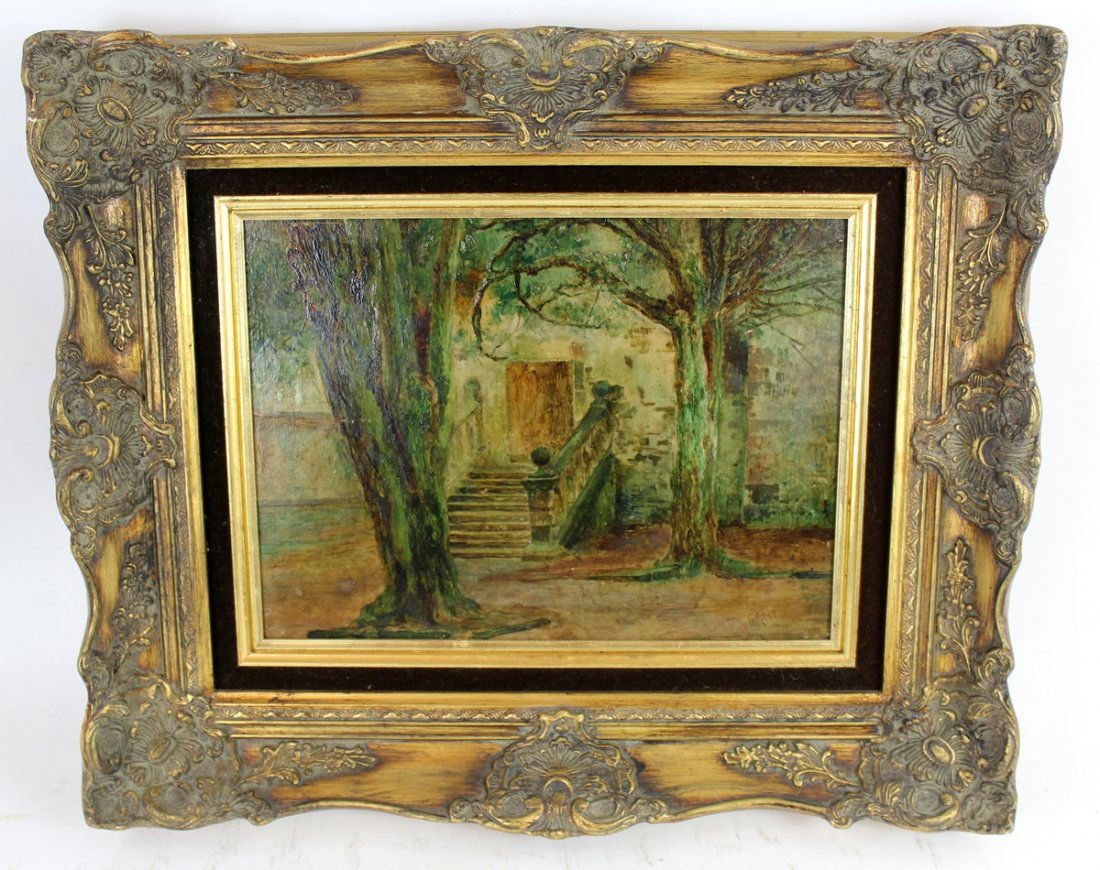 George Vicat Cole (1833-1893, English) oil on board (1 of 5)