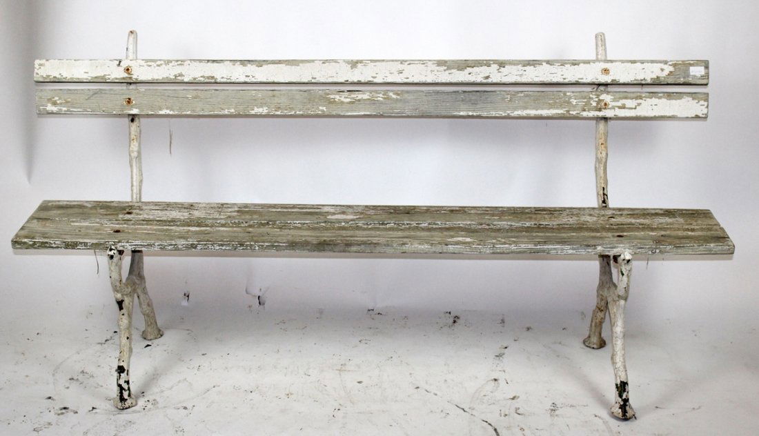 French cast iron naturalistic base park bench (1 of 3)