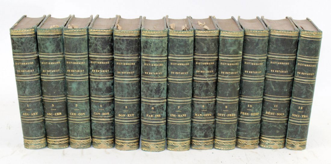 Lot of 12 volume French leather bound books (1 of 4)